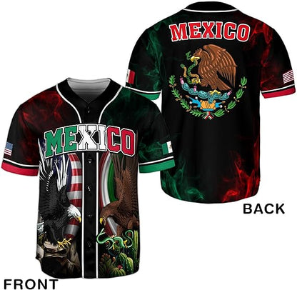 Mexico USA Eagle Baseball Jersey – Dual Pride Flag Sports Shirt