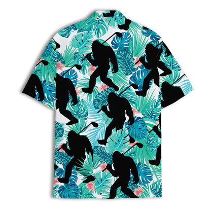 Bigfoot Surfing Hawaiian Shirt, Men Bigfoot Surfing Hawaiian Shirt