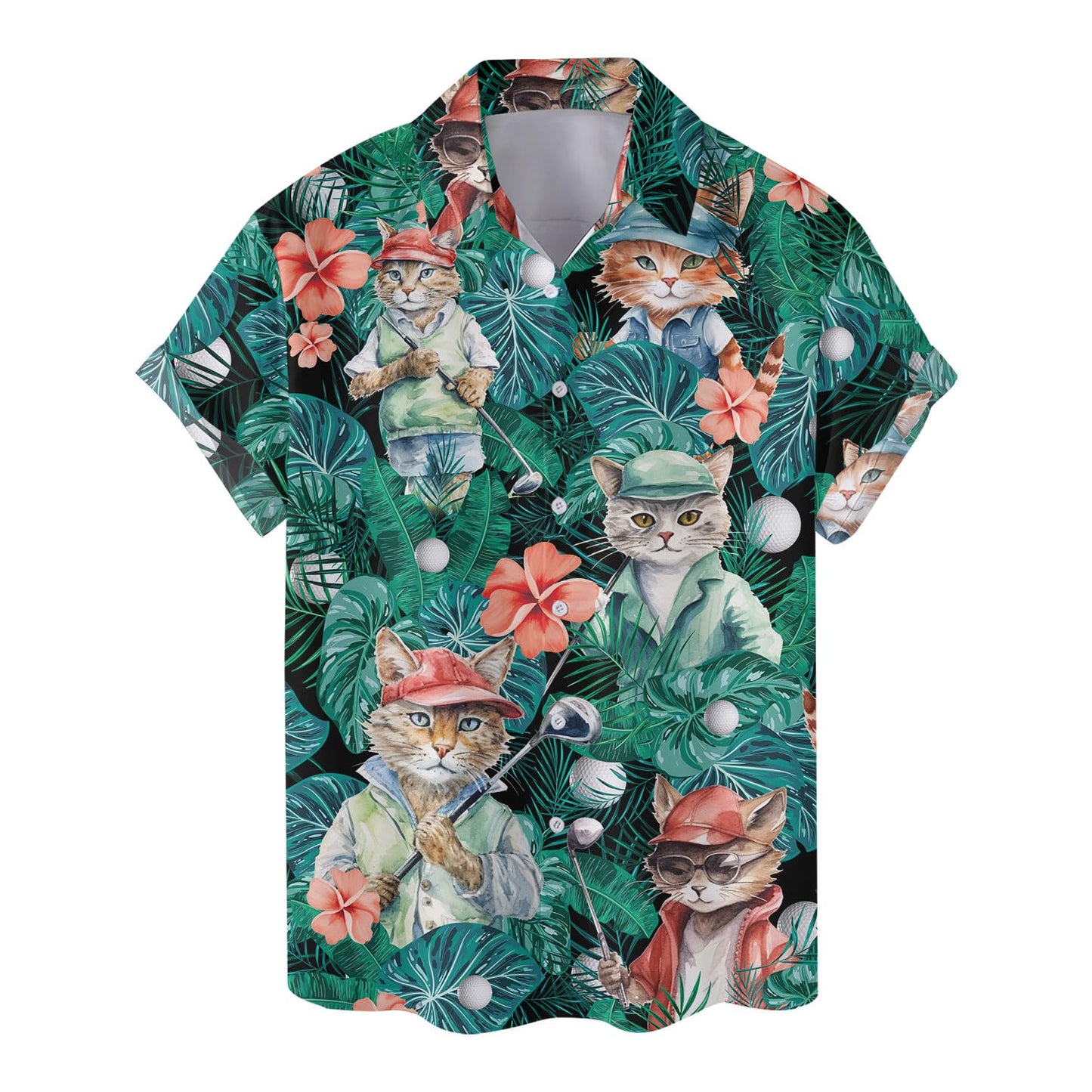 Golf Cat Hawaiian Shirt