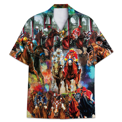 Racing Horse Hawaiian Shirts for Men Women