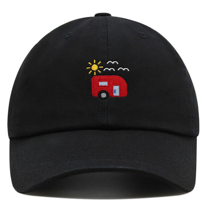 RV Camper Hat – Embroidered Red Trailer Dad Cap for Camping Lovers
