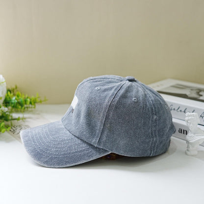 Minimal Sheep Embroidered Hat – Light Washed Blue Pasture Cap