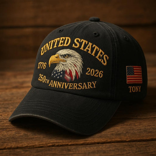 Patriotic Eagle Embroidered Hat United States 250th Anniversary 1776–2026 Vintage Washed USA Dad Cap for Men Women