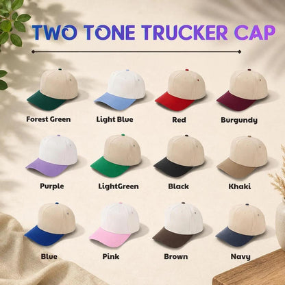Two-tone trucker cap color options chart