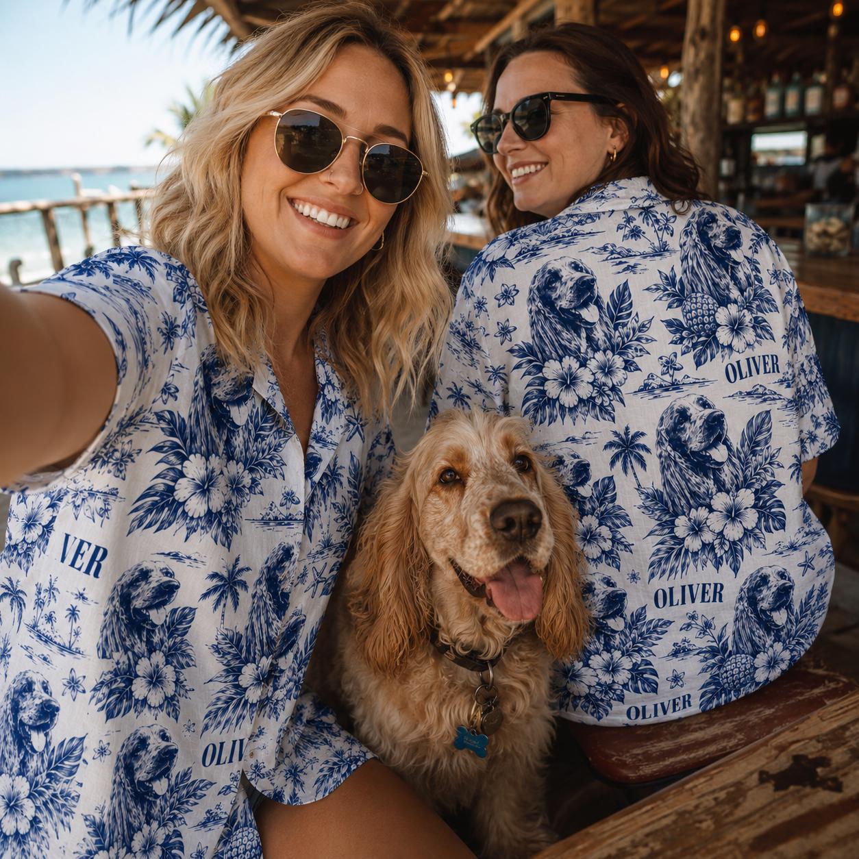 Custom Hawaiian Shirt with Dog Print and Floral Design – Unique Gift Shirt - Image 10