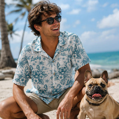 Custom Hawaiian Shirt with Dog Print and Floral Design – Unique Gift Shirt - Image 14