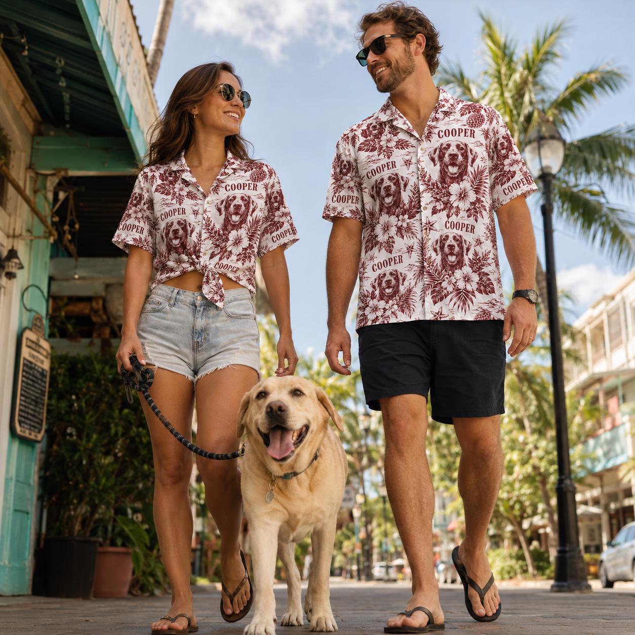 Custom Hawaiian Shirt with Dog Print and Floral Design – Unique Gift Shirt - Image 17