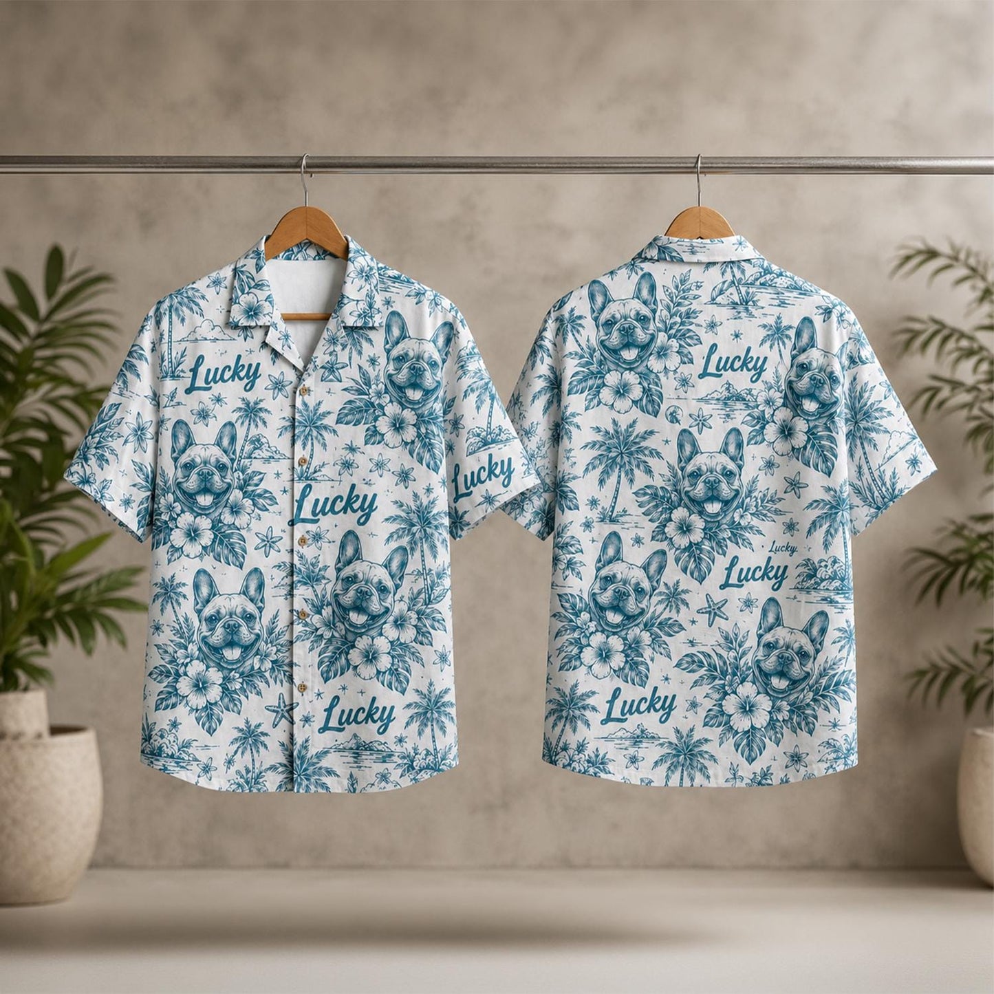 Custom Hawaiian Shirt with Dog Print and Floral Design – Unique Gift Shirt - Image 2