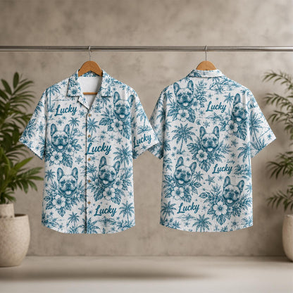 Custom Hawaiian Shirt with Dog Print and Floral Design – Unique Gift Shirt - Image 2