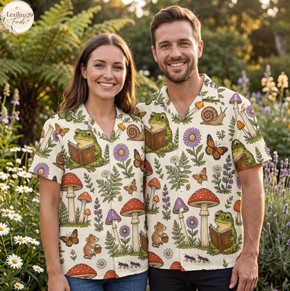 Nature-Inspired Forest Animal Print Shirt - Unisex Matching Set - Image 2