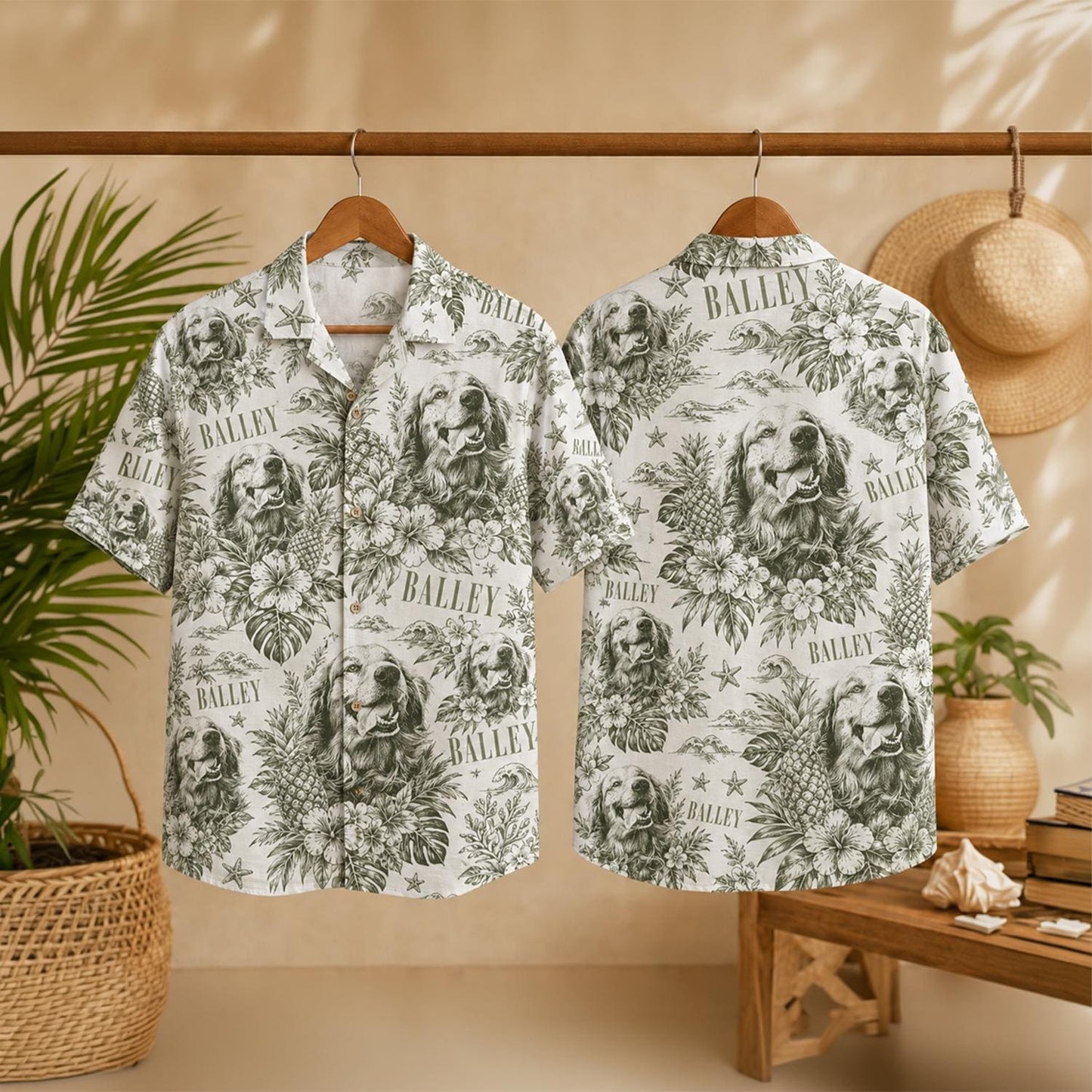 Custom Hawaiian Shirt with Dog Print and Floral Design – Unique Gift Shirt - Image 4