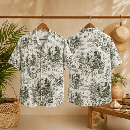 Custom Hawaiian Shirt with Dog Print and Floral Design – Unique Gift Shirt - Image 4