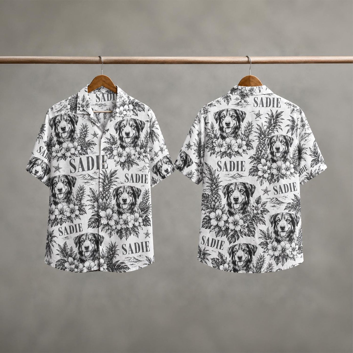 Custom Hawaiian Shirt with Dog Print and Floral Design – Unique Gift Shirt - Image 5