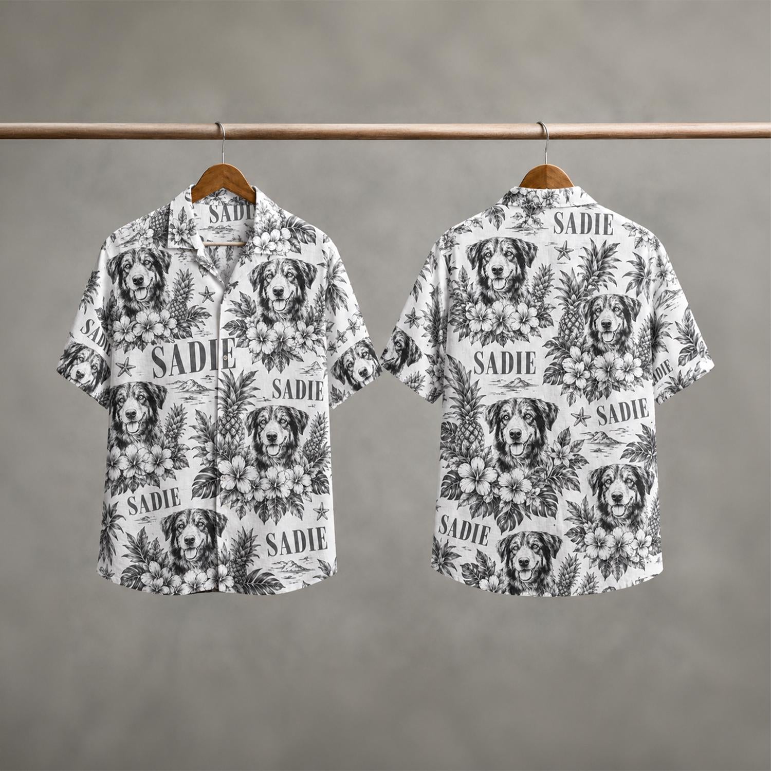 Custom Hawaiian Shirt with Dog Print and Floral Design – Unique Gift Shirt - Image 5
