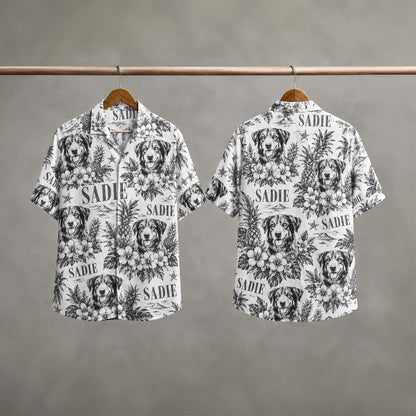 Custom Hawaiian Shirt with Dog Print and Floral Design – Unique Gift Shirt - Image 5