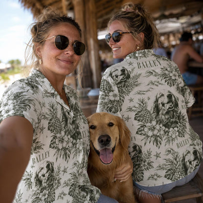 Custom Hawaiian Shirt with Dog Print and Floral Design – Unique Gift Shirt - Image 9